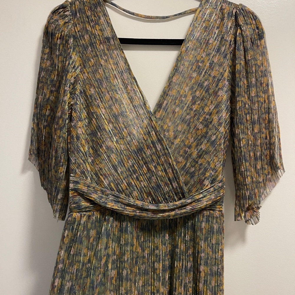BA&SH PERLA GREEN GLITTER DRESS - Picture 6 of 8